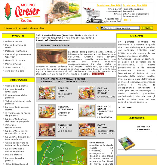 realizzazione siti web polenta - Molino Cereser