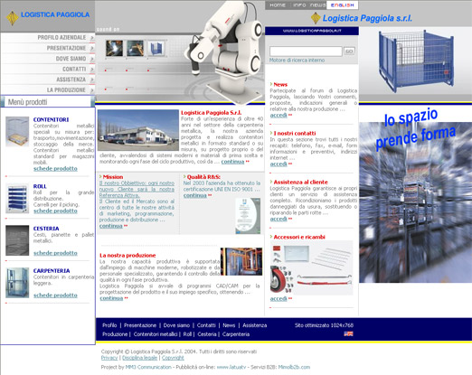 realizzazione siti web contenitori metallici e roll - Logistica Paggiola
