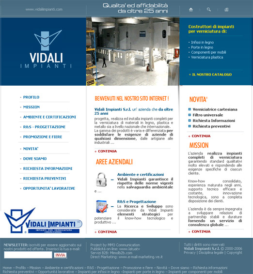 Impianti verniciatura: realizzazione siti web - Vidali Impianti 2